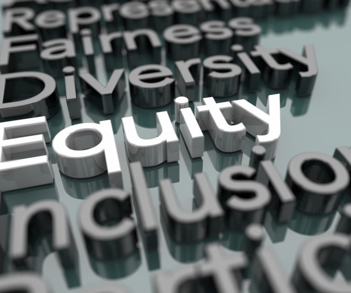 Equity Diversity Inclusion Fairness Equality Words 3d Illustration