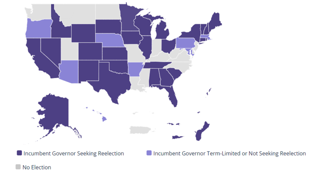 2022 Gubernatorial Elections map.