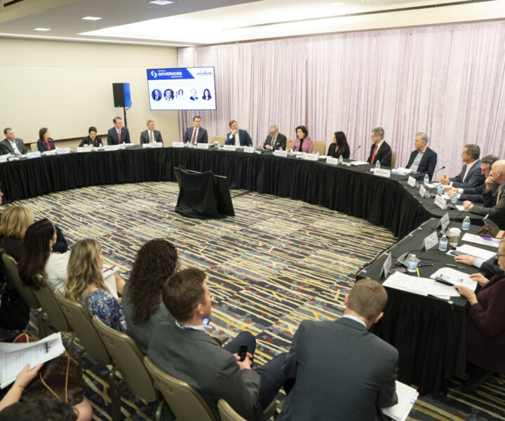 February 24, 2024 - Washington, DC, USA: National Governors Association Winter Meeting at the Marriott Marquis Hotel. Featuring Frank Luntz, Gen. James Mattis, Charlie Baker.   Photo by Ian Wagreich / © CapitolHillPhoto.com