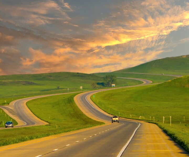 Grassland along Interstate Highway 94,central North Dakota