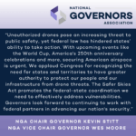 Governors Applaud Congressional Action on Drone Threats