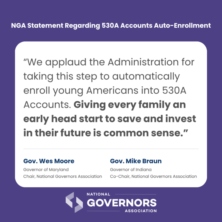 NGA statement regarding 530A Accounts Auto-Enrollment